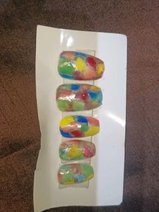 Colorful Glass Press-On Nails