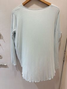 Twist Front Long Sleeve High Low Top