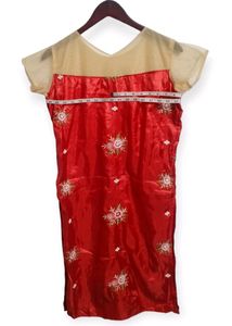 Red and Gold Traditional Embroidered Dress (Woman)