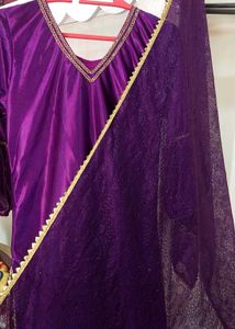 Purple Salwar Kameez Suit With Dupatta