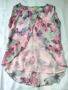 Butterfly Print Sleeveless Top