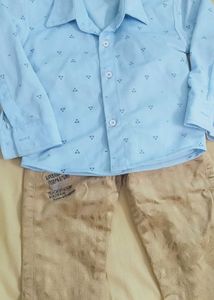 Light Blue Patterned Shirt Pant