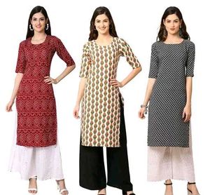 Assorted Print Cotton Kurtis - Set of 7