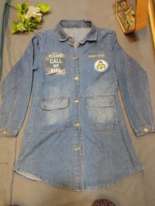 Denim Dress with Patches