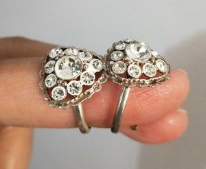 Pure Silver Toe Rings with Stones