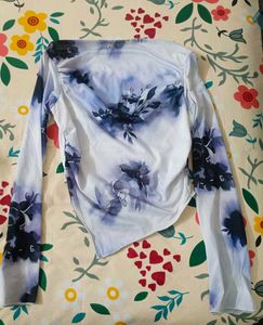 Floral Mesh Top / M size