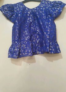 Royal Blue Gold Brocade Fabric Trim