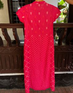 Red Patterned A Line Top