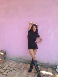 Stretchable Black Bodyfited Playsuit