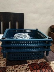 Blue Plastic Storage Baskets