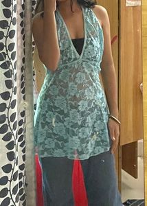 Y2k Halterneck Powder Blue Top