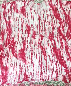 Red &amp; White Tie-Dye Kaftan