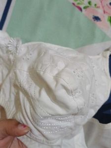 White Embroidered Comfort Bra