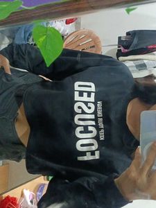Black Hoodie Crop Top