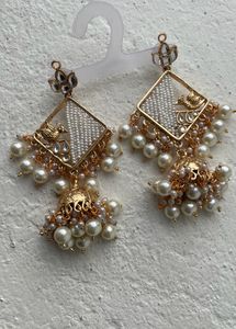 Golden Kundan Earrings
