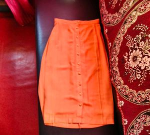 Flowy Orange Maxi Skirt