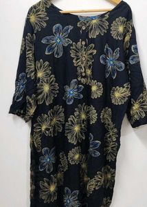 Black Cotton Kurta- 6XL