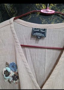 Ruffled Sleevs Fit And Flare Dress