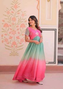 Pink & Teal Ombre Gown