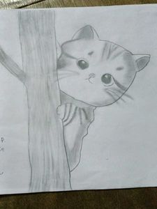 Cute Cat Pencil Sketch