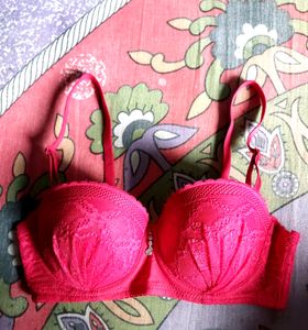 Susie Red Lace Detachable Strap Paded Underwire Br