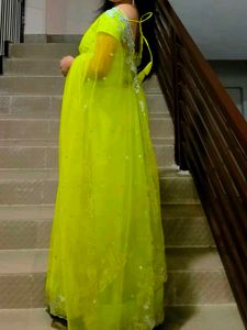 💥🎀Lime Green Saree🎀💥