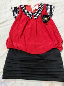 Girls Red and Black Party Dress