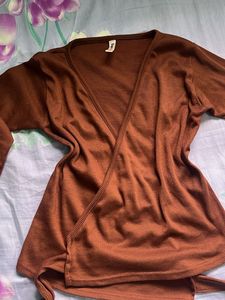 Brown Wrap Top
