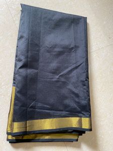🖤New Unused Elegant Black &amp; Gold Saree🖤