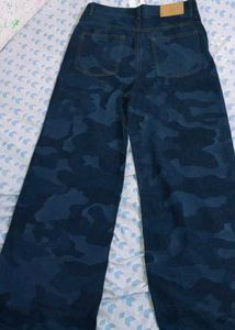 Camouflage Print wide leg Jeans
