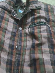 Checked Warm Coat With Pocket