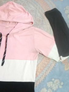 Color Block Hoodie Dress