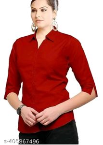 Red 3/4 Sleeve Blouse