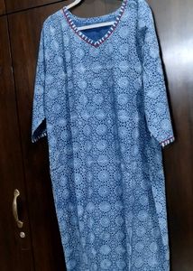 Navy Blue Dabbu Print - Kurta Salwar Set