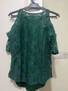 Bottle Green lace Top