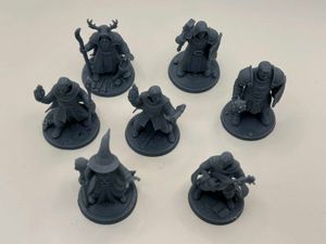 collection of seven hero miniatures,