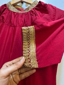 Satin Flared Red Gown