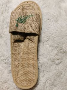 Fern Print Jute Slippers