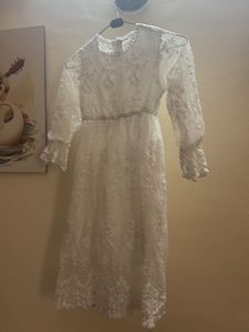 White Net Casual Frock