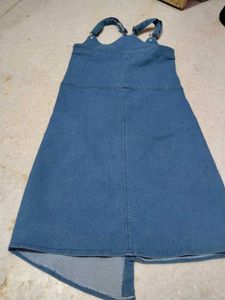 Denim Button-Down Jumper Dress
