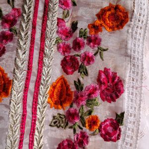 Embroidery Work White Kurta For Women