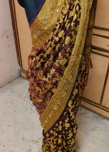 excellent 🔥aari work 😍Maroon & Gold Saree