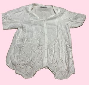 White Eyelet Top