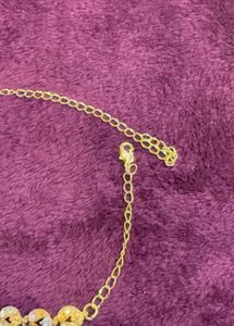 Gold White Stone Necklace