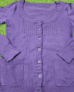 Imported Elegant Purple Cardigan