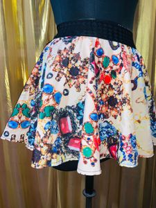 Patterned Mini Skirt