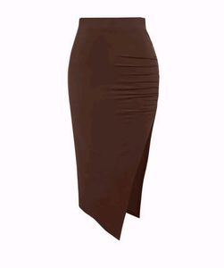 Crop Top With High Waisted Side Split Skirt