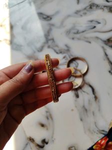 Partywear Bangles, Golden Shine Beads
