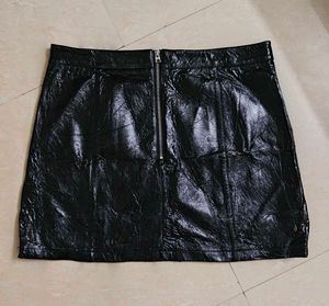 Black Vinyl Mini Skirt