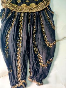 Party Wear Pattiyala Black &amp; Golden Tybe